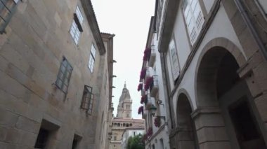 Santiago de Compostela 'da dar sokaklar, bir dünya mirası alanı, Galiçya