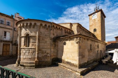 Romanesque stone church in the picturesque village of Allariz, province of Orense, Galicia clipart