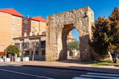 Bejanque Gate, remains of the old medieval wall that surrounded the city of Guadalajara, Spain clipart