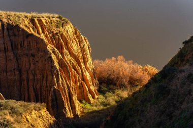 Burujon Kanyonu, Castilla La Mancha, Toledo 'daki aşınmış çöl görüntülerinin ayrıntıları.