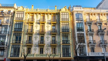 Madrid, Salamanca 'da Calle Goya' da klasik mimari binalar.