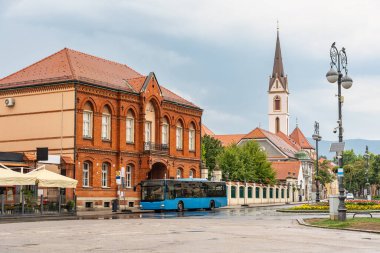 Zagreb 'in merkezinde Katolik kilise kuleleri ve dini eserleri olan eski binalar, Hırvatistan