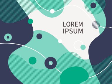 Minimalist soyut geometrik arkaplan çizimi. Yeşil bir rüzgarda dağılmış ışık ve gölgelerin görüntüsü.