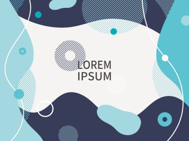 Minimalist soyut geometrik arkaplan çizimi. Görüntü, parlak mavi, nazik dalgalar ve şiddetli dalgaların karışımıdır..