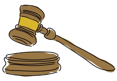 Yargıç tokmağı ve yığınla bozuk para.