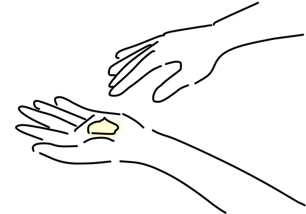 Illustration of a hand on a white background