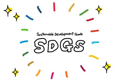 El yazısıyla yazılmış SDG karalama biçimi logosu illüstrasyonu