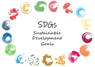 SDG resimlemesi için suluboya unsur kümesi