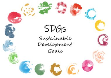 SDG resimlemesi için suluboya unsur kümesi