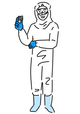 Yarı iletken fabrika işçileri temiz oda giyiyorlar. El çizimleri yapıyorlar.