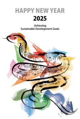 SDG 'nin yılan resimli yeni yıl kartı 2025