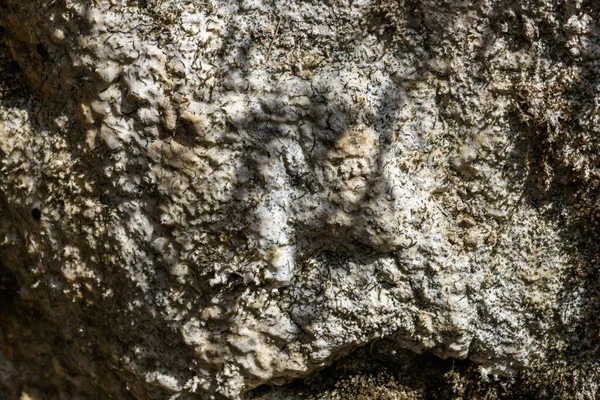 Roca Cubierta Con Depósito Piedra Caliza —  Fotos de Stock