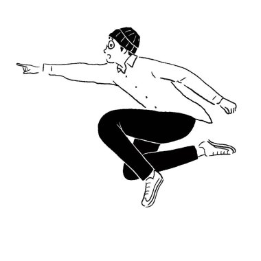 Uçan Çizgi 'yi işaret eden adam