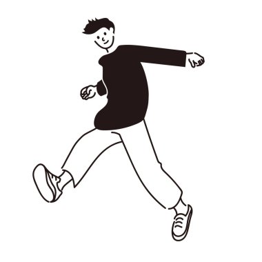 Koşan bir adamın çizgi çizimi