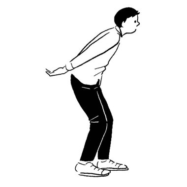 Line drawing of a pose with back to back