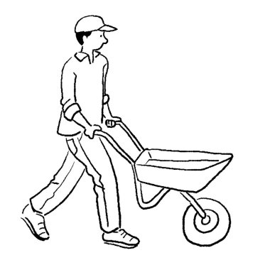 Man carrying  on tricycle