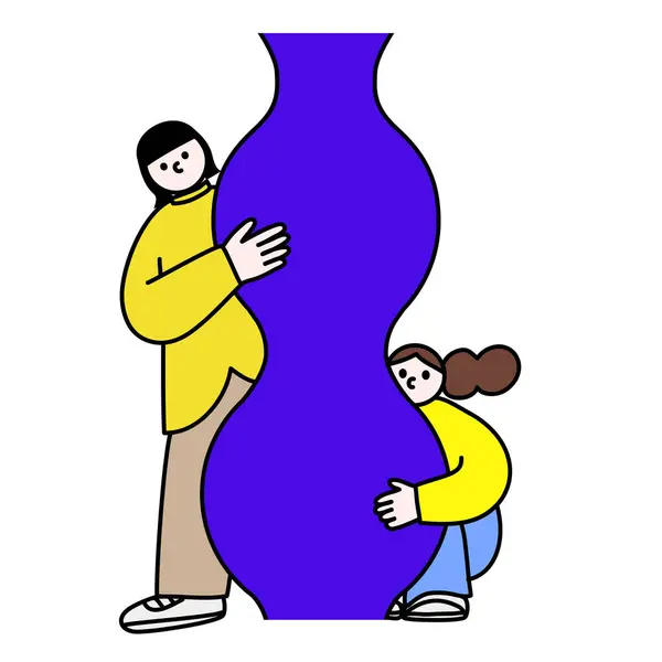 Geometrik ve kadın çizgi çizim vektörü