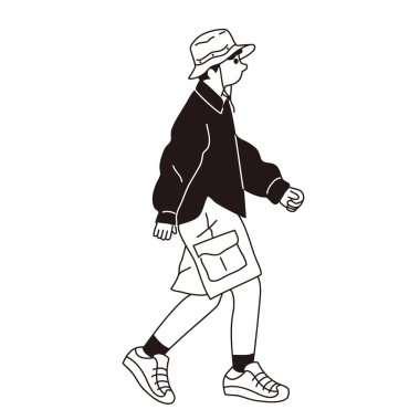 Modaya uygun bir kadının vektör çizimi