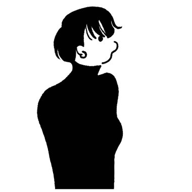 Wolf, kadın balıkçı yaka yaka vektör çizgisi çiziyor.