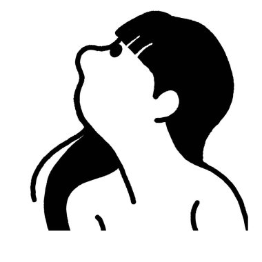 kadın profil monokrom vektörü resim malzemesi