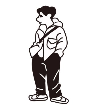 Modaya uygun erkek çizgi çizme vektörü