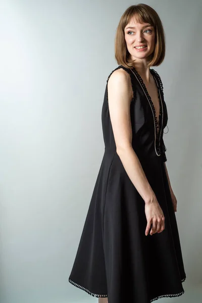Portrait Beautiful Young Woman Braids Wearing Fashion Clothing Studio Shot — Stock Photo, Image