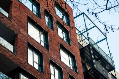 soyut modern gökyüzü renk yansıması ile ayrıntı arka bina