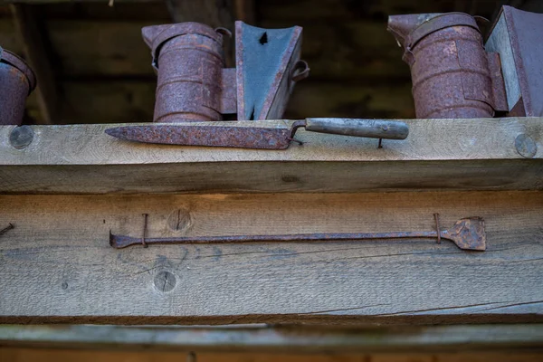 Старый Деревянный Стол Пилой — стоковое фото