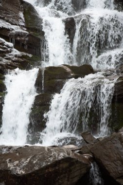 Doğa parkında kış şelalesi