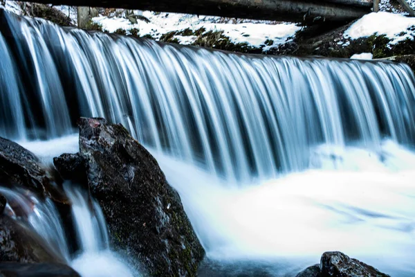Winter Waterfall Nature Park — Stock Photo, Image