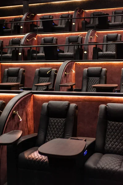 Luxusní Hlediště Kino Krásné Pohodlné Židle — Stock fotografie