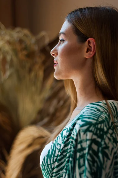 stock image portrait of a beautiful young woman with long hair