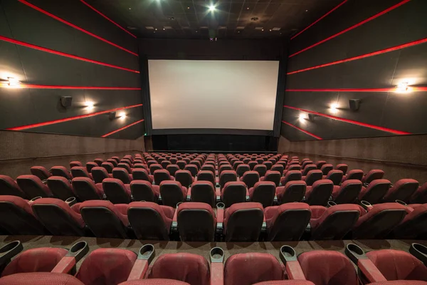 Empty Cinema Theater Red Seats Chairs — 스톡 사진