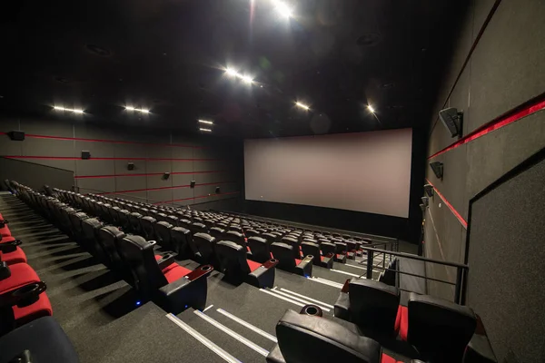 Auditorium Vide Avec Sièges Rouges Grand Espace Ouvert Pour Arrière — Photo