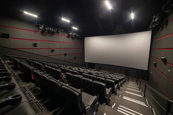 Sala Cinema Vazio Com Assentos Cadeiras — Fotografia de Stock
