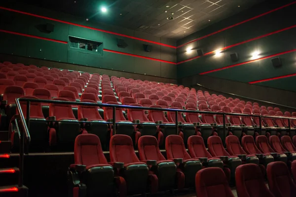 Empty Cinema Theater Red Seats Chairs — Stock Photo, Image