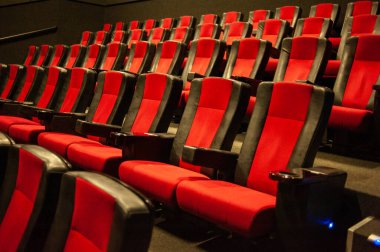 Sinema salonunda boş koltuklar.