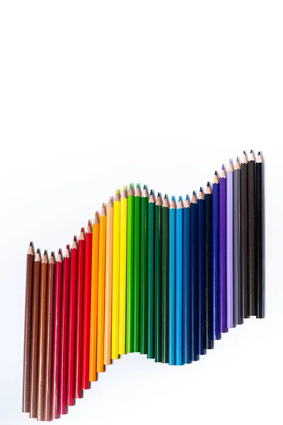 Pensil Berwarna Pada Latar Belakang Putih — Stok Foto