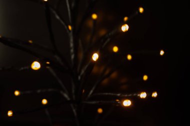 Siyah arka planda noel ışıkları