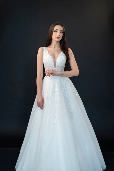 Beautiful Young Woman Wedding Dress — Stock Photo, Image