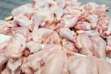 raw chicken meat on the market