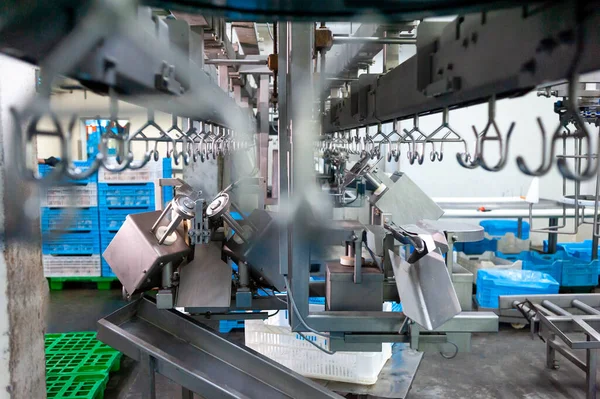 Przemysłowy Fabryka Technologia Sprzęt Koncepcja Renderowanie Nowoczesnego Warsztatu Robotów — Zdjęcie stockowe