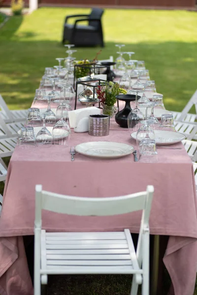 Tisch Bei Der Hochzeitsfeier — Stockfoto