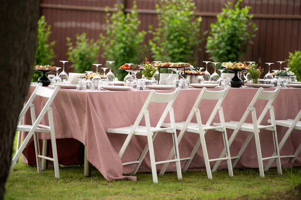 Tables Set Wedding — Stock Photo, Image