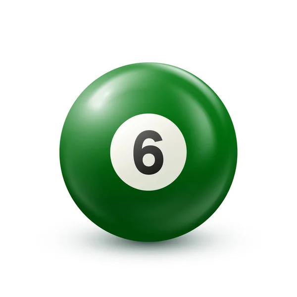 Bilard Zielony Basen Piłka Numerem Snooker Lub Loteria Piłka Białym — Wektor stockowy