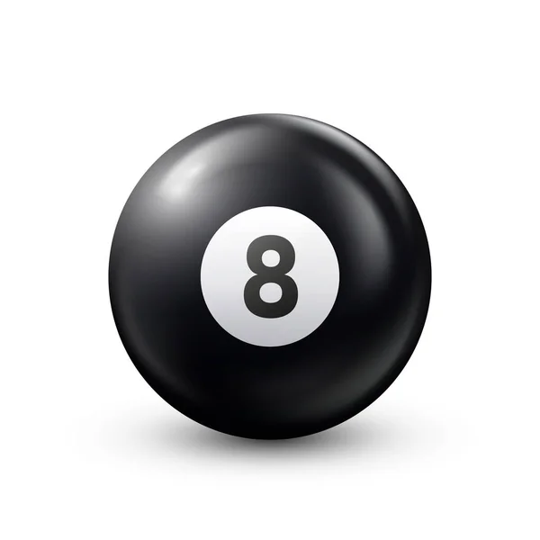 Biljard Svart Pool Boll Med Nummer Snooker Eller Lotteri Boll — Stock vektor