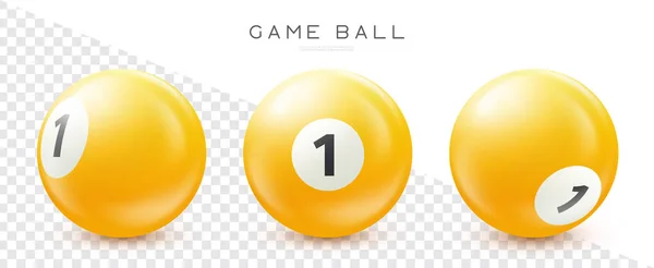 Μπιλιάρδο Κίτρινη Μπάλα Πισίνα Αριθμό Snooker Λαχείο Μπάλα Διαφανές Φόντο — Διανυσματικό Αρχείο