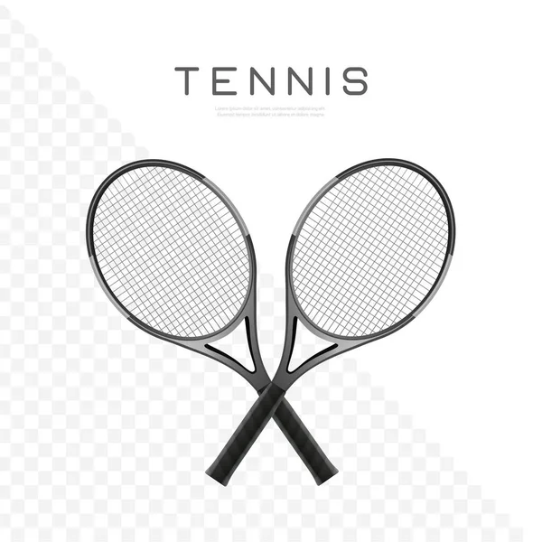 Dwa Skrzyżowane Rakiety Tenisowe Wektor Realistyczna Ilustracja Ikona Turniejów Sportowych — Wektor stockowy
