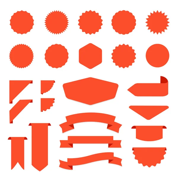 Sale Stickers Ribbons Τιμή Δημιουργικό Banner Set Vector — Διανυσματικό Αρχείο