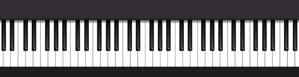 Piano Keyboard Top View Realistic Piano Keys Music Instrument — Stock Vector